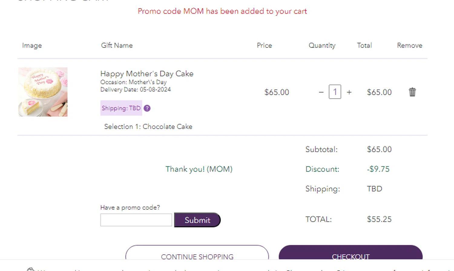 How to apply Bake Me A Wish coupon code